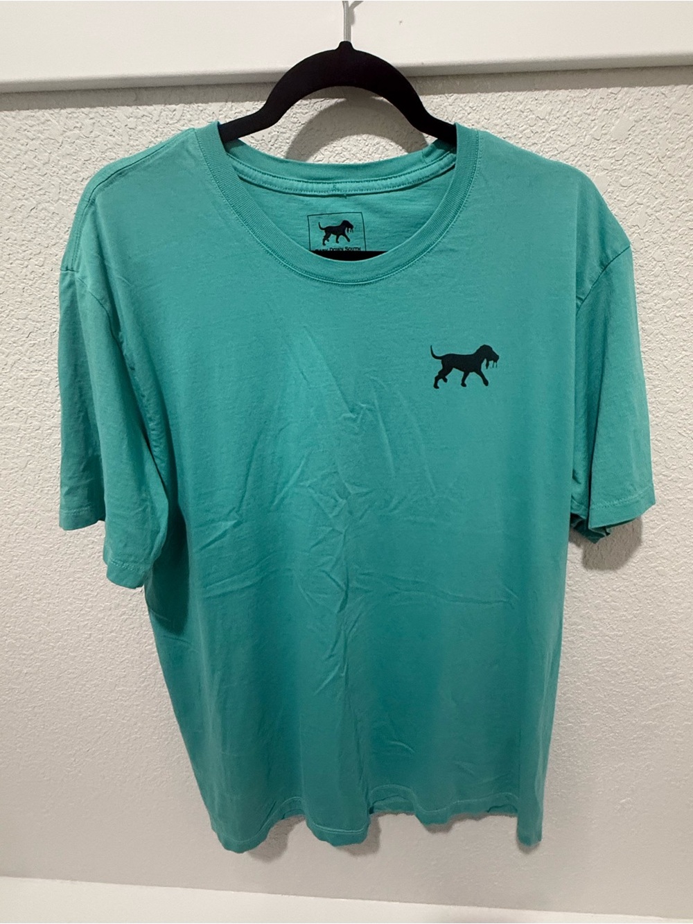 Men's Teal Short Sleeve T-Shirt with Dog Logo